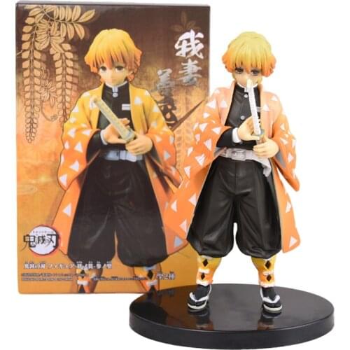 Demon Slayer Kimetsu no Yaiba Agatsuma Zenitsu Thunderclap and Flash Action Figures Toy Anime Tanjirou Nezuko Figurine Model Toy