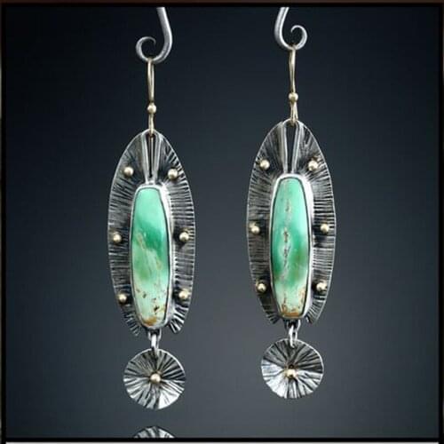 Ethnic Nepal Jewelry Fashion Picaso Marble High Color Separation Earrings Retro Stones Accesories Manufacturers
