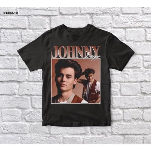 Johnny Depp 90s Vintage Unisex Black Tshirt men t shirt cotton tshirt men summer fashion t-shirt euro sizew