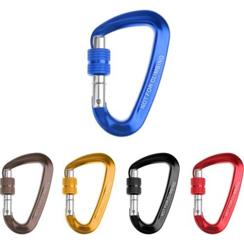 Hotsale 12KN Alloy Rock Climbing Carabiner Screwgate Locking For Backpack Hook Safe Outdoor Camping Accessory Climbing Equipment