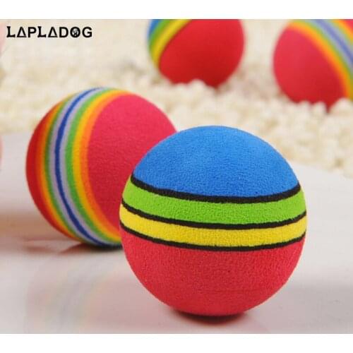 LAPLADOG Pet Toy Colorful Ball For Small Dog Cat Pets Toys Rubber Resistance To Bite Molars Puppy Toys Pet Supplies ZL185