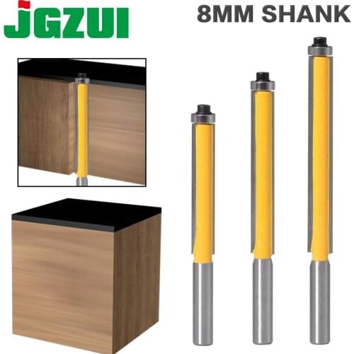 8mm SHANKlong blade flush bit Flush Trim Router Bit End Bearing For Woodworking Cutting Tool