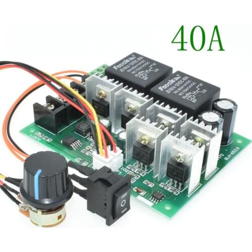 DC 12V 24V 36V 60A High Power Motor Speed Controller with Adjustable Reversible Switch Brush Motor Forward Reverse Controller