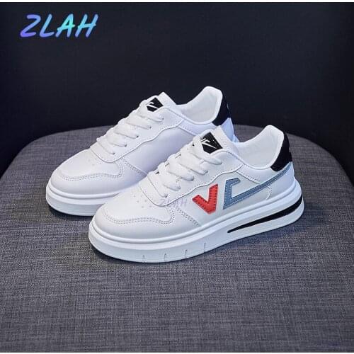 Summer White Shoes Zlah Female Autumn New Sports Thick-soled Shoes Womens Shoes Flat-bottomed Wild Breathable Shoes