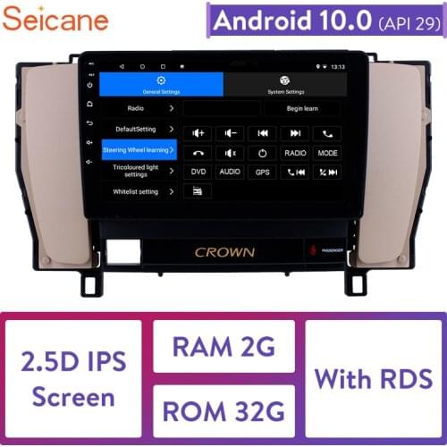 Seicane Android 10.0 GPS Navigation system 9 Inch Touch Screen radio for 2010-2014 Toyota old crown Bluetooth multimedia player