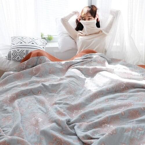 Cartoon Cotton Thread Blanket Single Queen Size Towel Blankets Summer Cat Bedspread Sofa Cover