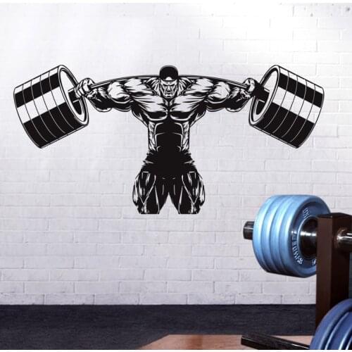 Fitness Club Decal Barbell Body-building Posters Vinyl Wall Decals Decor Mural Gym Sticker Fitness Crossfit Decal Gym Sticker