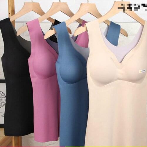 New Women 2020 Solid Color Seamless Tank Tops Female Soft V-Neck Body Slim Shaper Camisole Ladies Sleeveless Vest Intimates S49