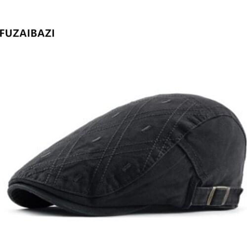 FUZAIBAZI New High Quality Fashion Cotton Beret Mens AutumnBreathable Casual Cap With Adjustable Size Rebound Sports Caps