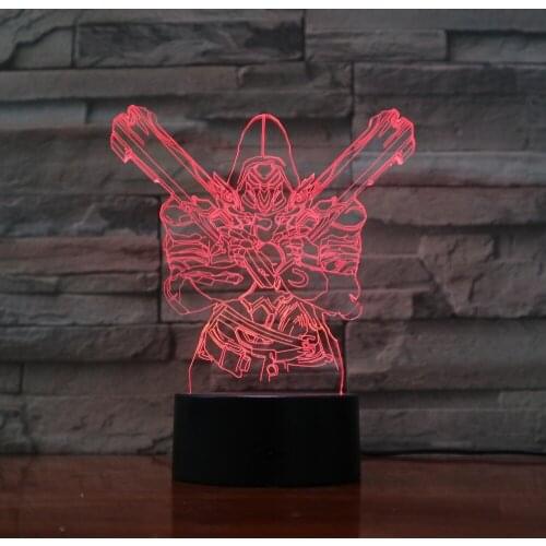 Cartoon Anime Figure Hero 3D Illusion Table Light Mood Lamp Touch Remote Control 7 Colors Home Light Kids Gift Drop Shipping