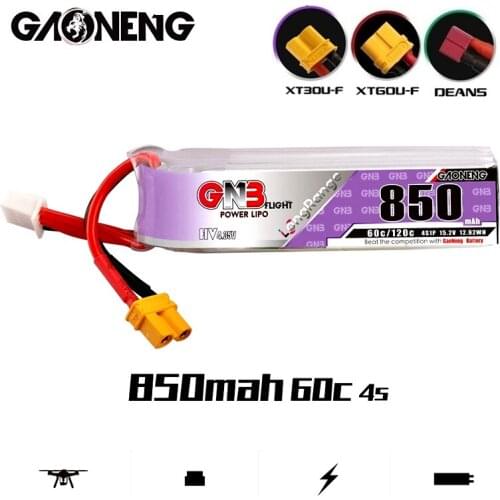 Original GNB 4S HV Lipo Battery 850mAh 15.2V 60C/120C T/XT30U-F/XT60U-F Plug For Beta85X Whoop Quadcopter FPV RC Racing Drone