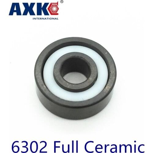 2019 Rodamientos Axk 6302 Full Ceramic Bearing ( 1 Pc ) 15*42*13 Mm Si3n4 Material 6302ce All Silicon Nitride Ball Bearings