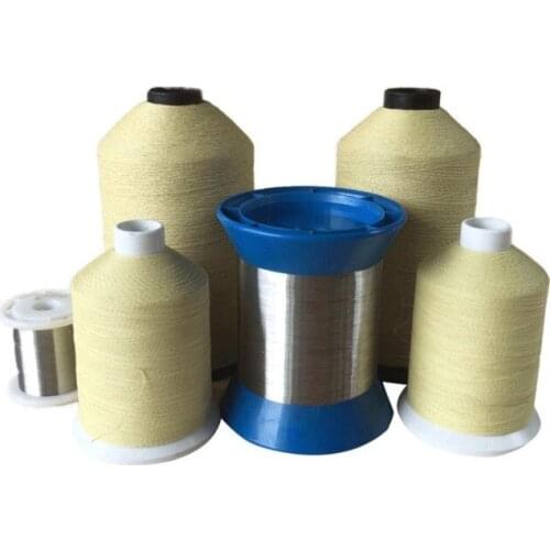 Strong polyester aramid coated stainless steel wire sewing thread 1000D+4/1000D+6/1000D+10