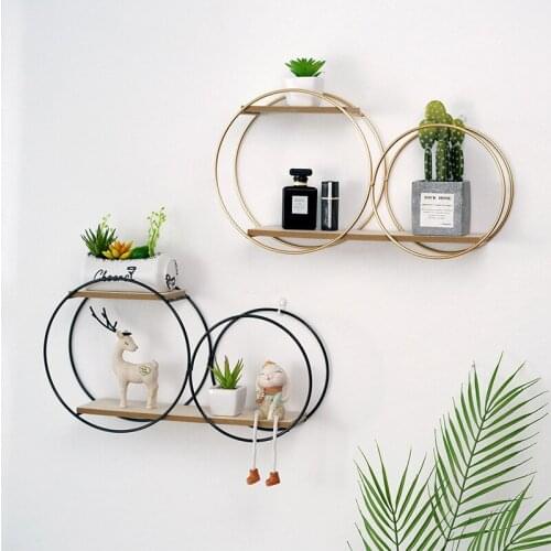 Room shelf decoration wall circular wall hanging room bedroom wall no punching decoration