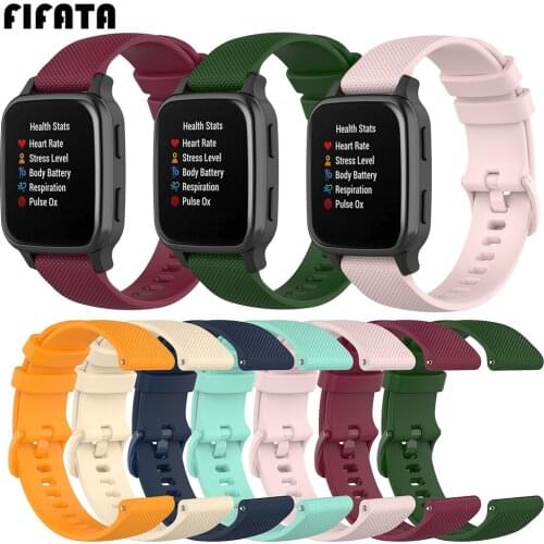 FIFATA 20MM Colorful Soft Silicone Plaid Texture Watch Strap For Garmin Venu/Venu SQ/Huami Amazfit GTS/GTS 2/Bip/Bip U Wristband