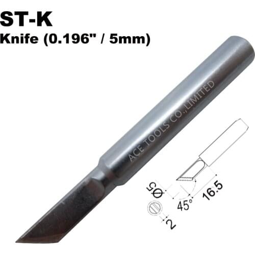 ST-K Soldering Tips Knife 5mm Fit WELLER SP40L SP40N SPG40 WP25 WP30 WP35 WLC100 Replace Iron Handle Pencil Nozzle Welding Bit