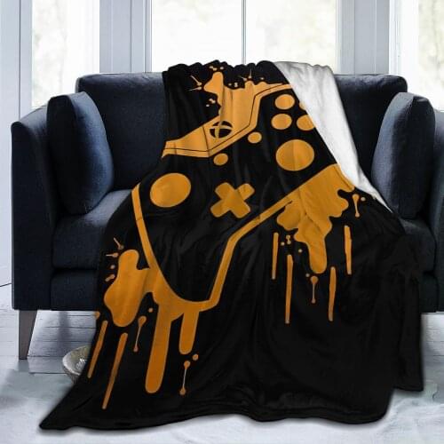 Super Cool Gamer Handle Super Soft Blanket Plaid Puzzle Sublimation Cartoon Bedding Flannel Childrens and Adult Bedroom Decor