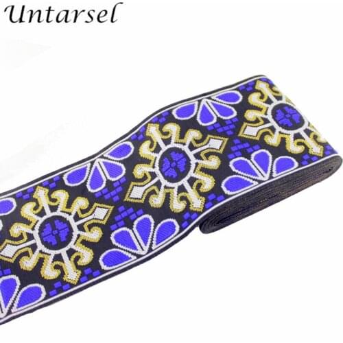Untarsel pruple garment ribbon tape accessories 10cm width webbing strap home textile bag luxury ethnic trim DIY handicrafts