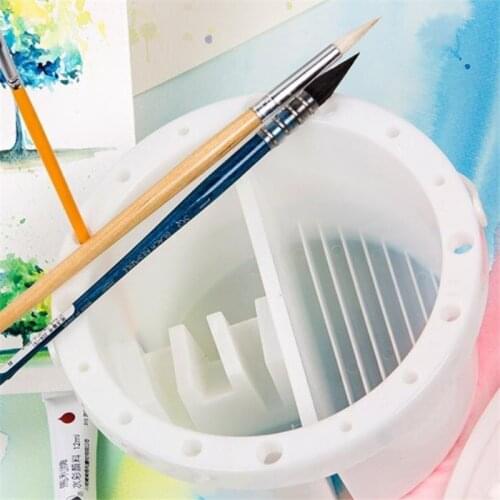 Brush Washing Bucket Multifunction Paint Brush Basin With Brush Holder & Color Palette 2 In 1 Acrylic Oil Brush Wash Bucket