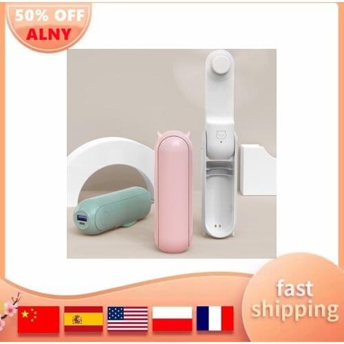 Fan Student Desktop Outdoor Summer Cooling Energy Saving Handheld Small Portable Mini USB Chargeable Folding Fan with Power Bank