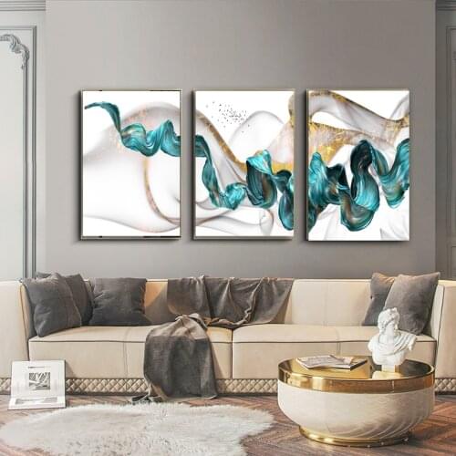 Green Drifting Flying Abstract Wall Art Picture Canvas Print Nordic Decorative Picture Painting Modern Living Room