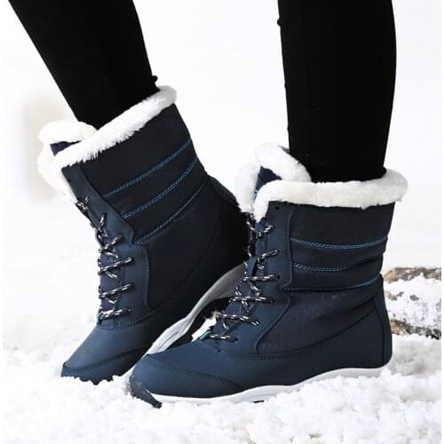 Snow Boots Womens Boots Non-slip Women Winter Boots Fur Warm Ankle Boots For Women Down waterproof Booties Botas Mujer
