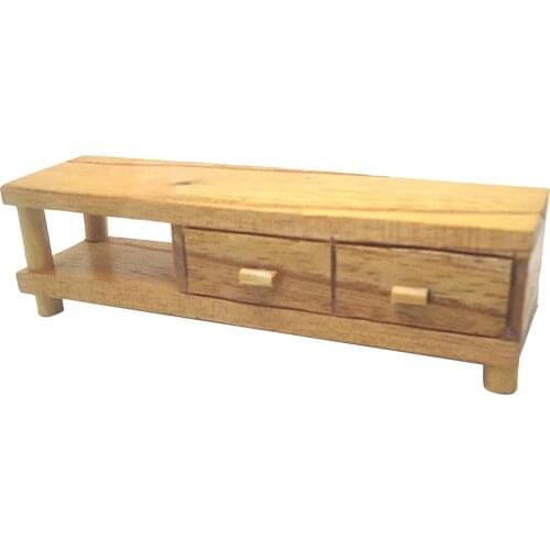1:12 Dollhouse Wooden TV Cabinet Miniature Dolls Furniture Accessories Decor
