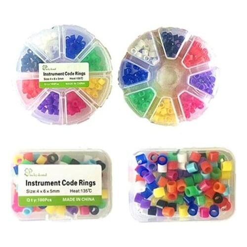 200pcs Dental Silicone Instrument Color CODE RINGS autoclavableTool Asstd size 4X6X5mm Fully autoclavable to 135ºC