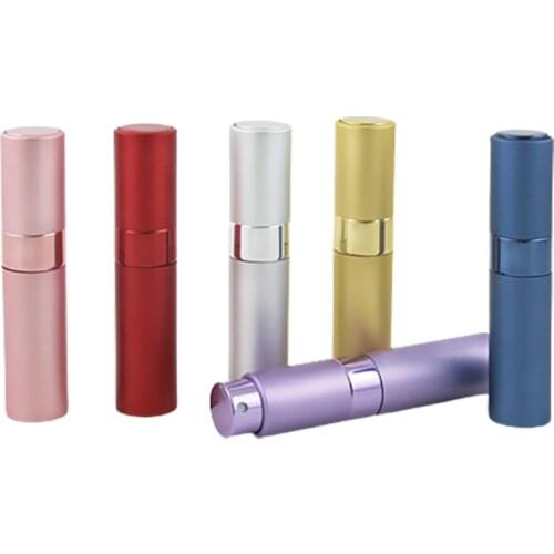 24 x 10ml Twist Mini Portable ForTravel Aluminum Refillable Perfume Bottle With Spray 1oz Cosmetic Containers With Atomizer