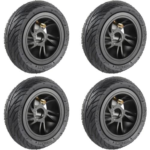 4Pcs/set 150miniAT All-terrain Machinery Pneumatic Tire Wheels Skateboard Accessories - Black