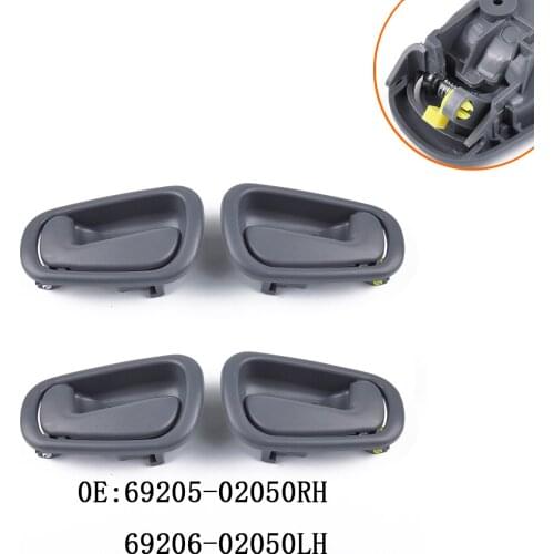 4 Pcs High Quality Gray Inside Interior Door Handle Right 69205-02050 for Corolla 98-02 Left 69206-02050