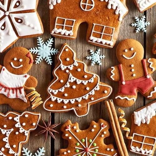 6pcs Stainless Steel Christmas Cookie Mould Baking Tool Mould DIY Christmas cookie cutter Tree Snowman Gingerbread Man Bell Set