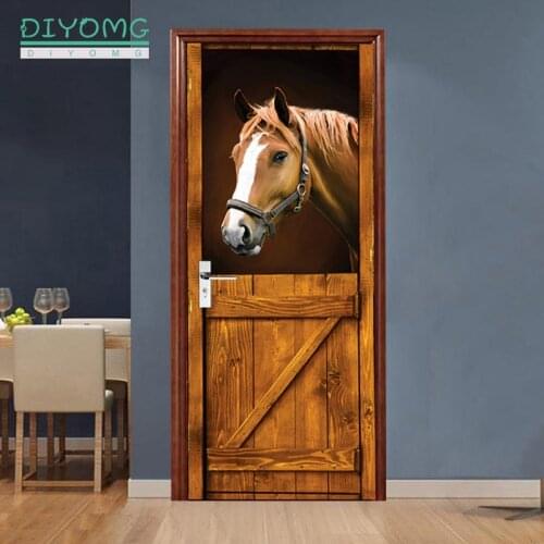 77x200cm 3D Door Stickers DIY art For Bedroom self-Adhesive Wall Murals Vinyl Removable Retro Art Door Decals Home Decor