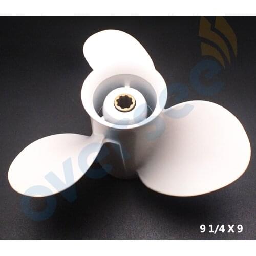 63V-45945-10-EL Aluminum Outboard Propeller 9-1/4X9-J for Yamaha Outboard Motor 9.9-15HP 9 1/4X9