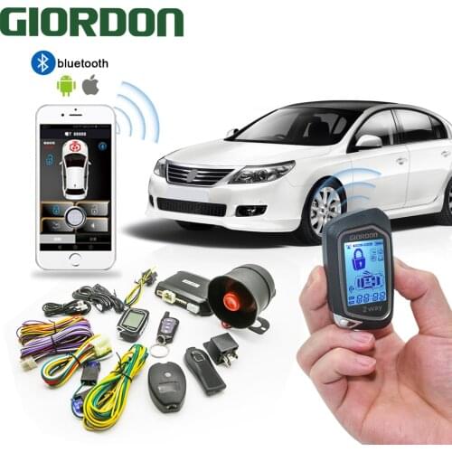 100M Colorful LCD Display Programmable Car Alarm Shock Warning 2 Way System With Remote Engine Start Starter Tilt Sensor