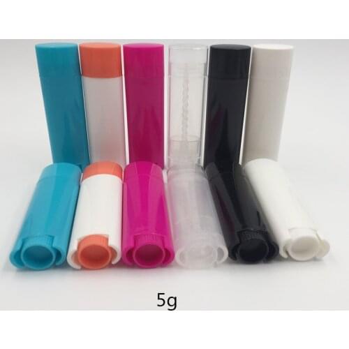 Free Shipping 200pcs/lots 5ml 0.16oz Plastic Empty Oval Deodorant Eco Lip Lipstick Balm Tubes Containers with mixed colors