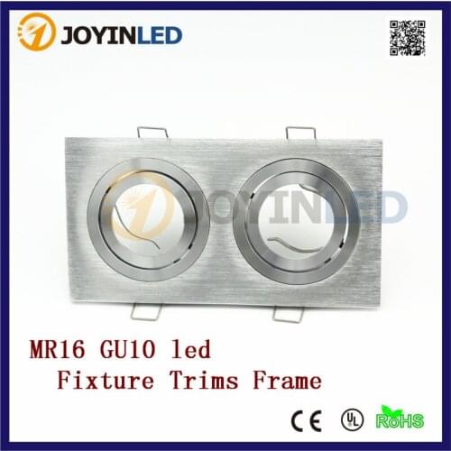 Free shipping brushed aluminum led fitting Double heads LED lamp holders GU10/MR16 Bulbs gimbal kits