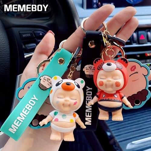 Environmental PVC Sleeping Baby Keychain Cute Doll Keychains Women Girl Bags Keyrings Cars Keyring Gift Charming Decoration