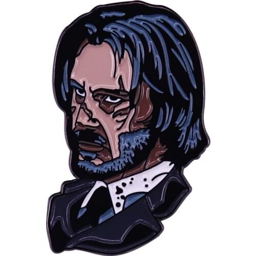 LT583 Movie John Wick Enamel Pins Brooches Woman Men Backpack Bags Badge Fashion Lapel Jewelry Kids Friends Birthday Gifts