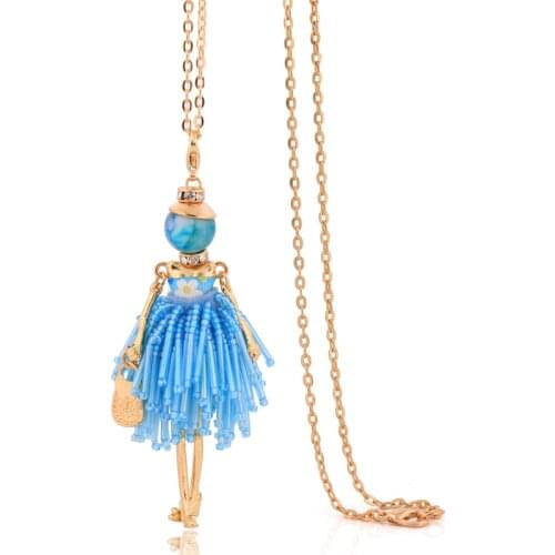 Big tassel choker womens necklaces long chains doll necklaces for female fine jewelry necklaces free shipping new best friend