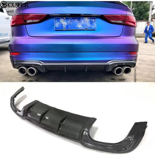 A3 S3 RS3 carbon fiber rear bumper diffuser lip spoiler for Audi A3 S3 RS3 Sportback 2018