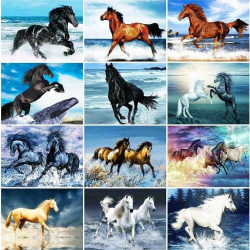 HUACAN 5d Diy Diamond Painting Horse Decorations For Home Mosaic Animal Cross Stitch Embroidery Handmade Gift Diamond Art