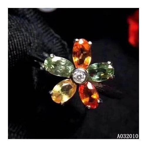 KJJEAXCMY fine jewelry 925 sterling silver inlaid natural color sapphire ring luxury girls ring support test