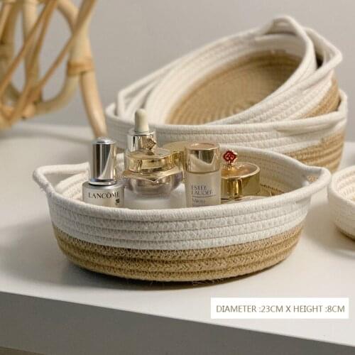 Big Storage basket Cotton thread jewelry box cosmetics storage basket rope desktop storage box key remote control storage baset