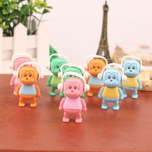 Creative Cute Music Monkey Eraser Childrens Detachable Pencil Eraser Elementary School Holiday Gift Eraser Kids School Supplies