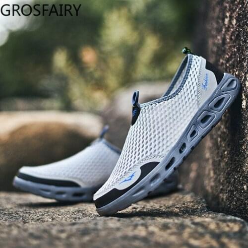 Unisex Summer Mesh Mens Shoes Breathable Sneakers Mens Light Casual Walking Shoes Mens Loafers Sneakers Men