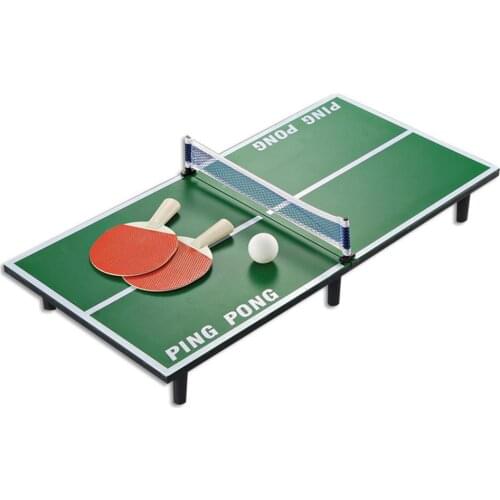 1 Set Mini Table Tennis Set Wooden Ping Pong Racket Table Portable Board Game Set Sport Entertainment Toy for Kids Children