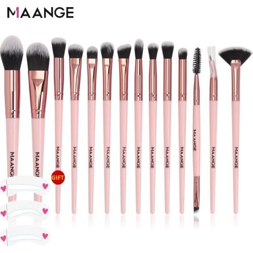 MAANGE Pro 12/13/14 Pcs Makeup Brushes Set Eyeshadow Blending Eyeliner Eyelash Eyebrow Lip Brushes Make Up Gift Set for Women