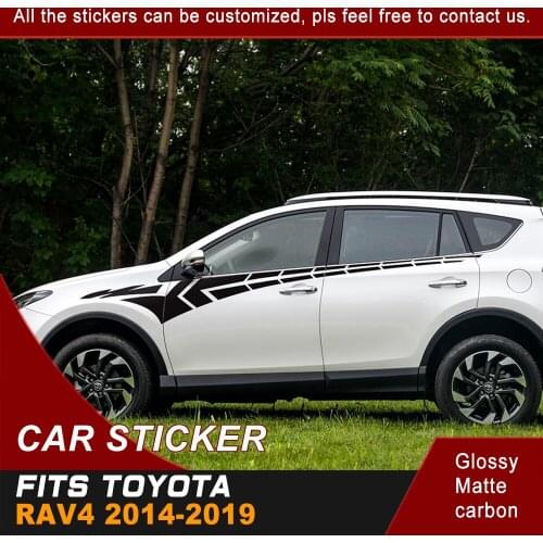 Car Decals Fit For Toyota Rav4 Cool Racing Side Door Gradient Graphic Vinyls Scratch Protect Car Accessories Stickers Custom