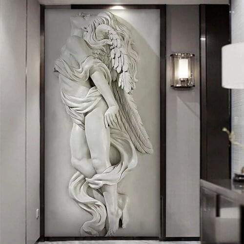 Custom Mural Wallpaper 3D Stereo Relief Beauty Angel Wall Painting Living Room Hotel Entrance Background Wall Papel De Parede 3D